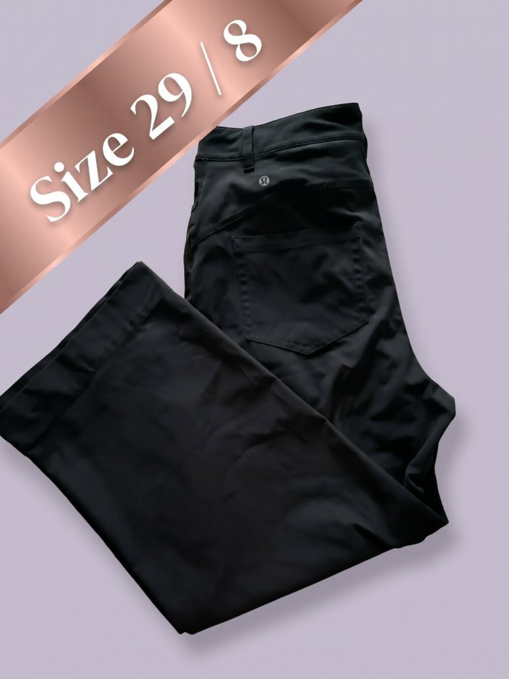 Lululemon (Black, Size 29) City Sleek 5 Pocket Wide-Leg High-Rise 7/8 Crop Pant